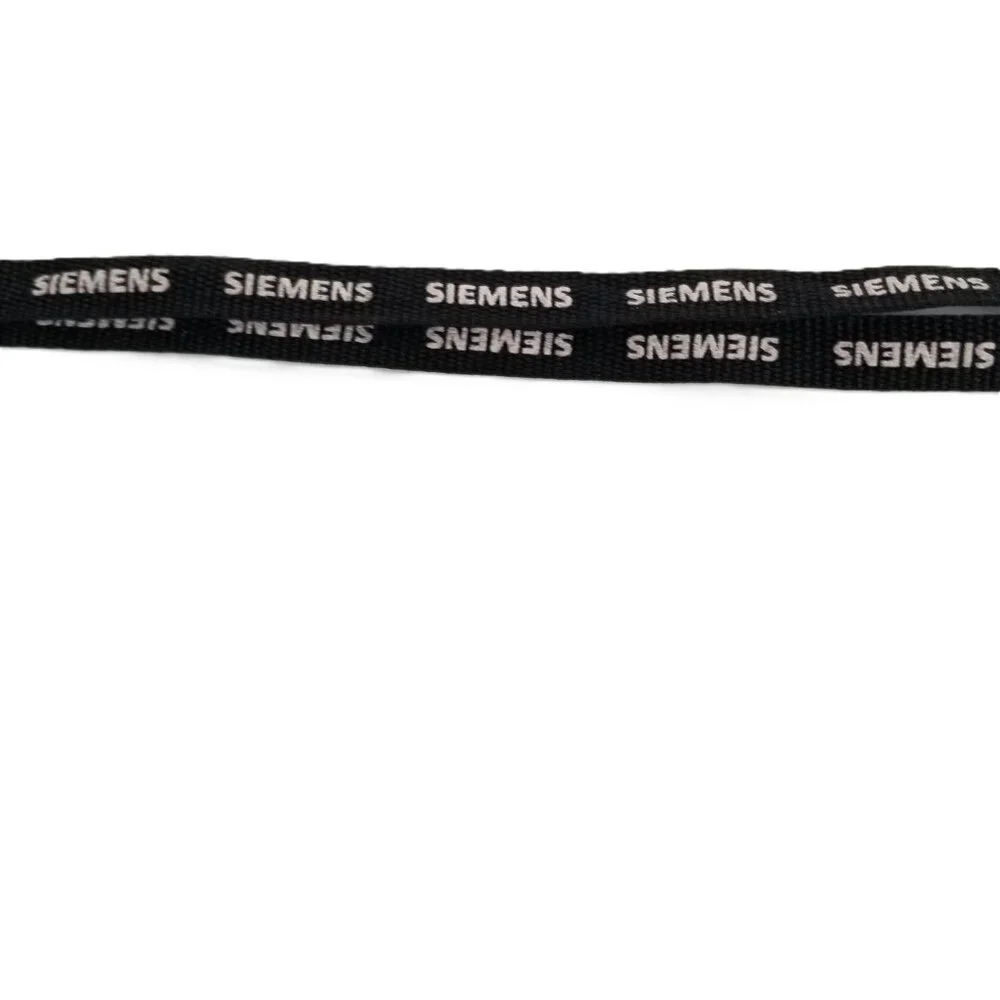 Siemens Branded Lanyards Lot of 6 Black Promotional ID Badge Keychain